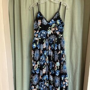 Anthropologie Floral/Lace Midi Dress